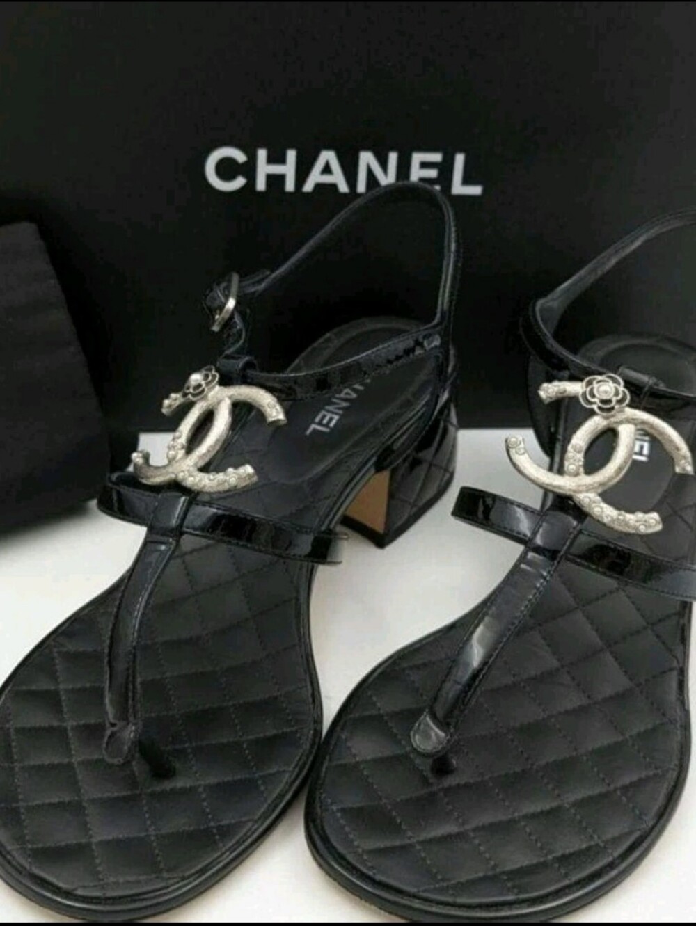 CHANEL camelia sandals